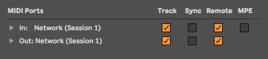 Ableton Live MIDI config